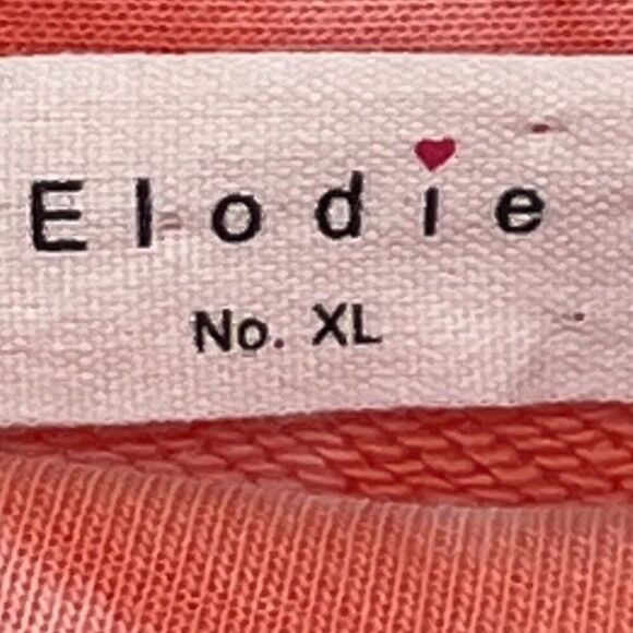 Elodie Dolman Sleeves Crop Sweater Women XL Pink Coral Marble Tie Dye Pullover - Picture 3 of 6